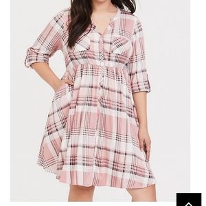 Plaid shirt dress size 2